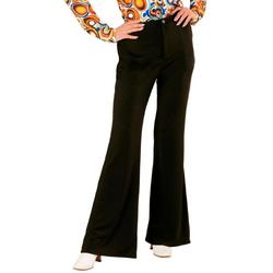 Hippie Kostuum | Groovy Gwendolyn 70s Dames Broek, Zwart Vrouw | Small / Medium | Carnaval kostuum | Verkleedkleding